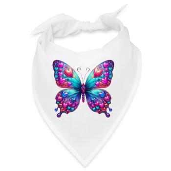 Schmetterling Herz Herzen Herzen Herz - Bandana - Weiß - Vorne