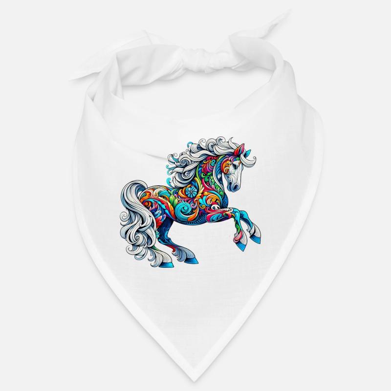 Pferd - Bandana - Weiß