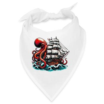 Krake - Bandana - Weiß - Vorne
