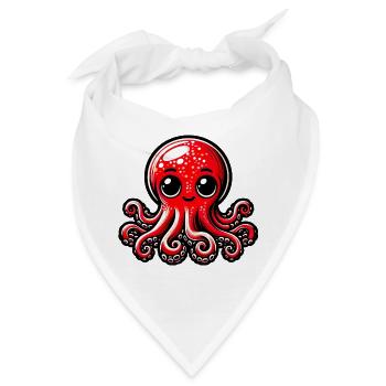 Krake - Bandana - Weiß - Vorne