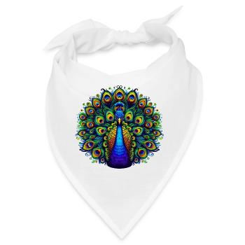 Pfau - Bandana - Weiß - Vorne