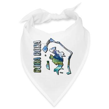 Aquarell Landkarte Bora Bora - Bandana - Weiß - Vorne