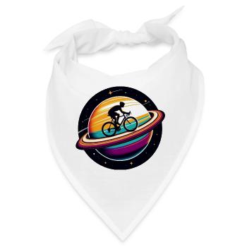 Radfahrer auf dem Saturn - Bandana - Weiß - Vorne