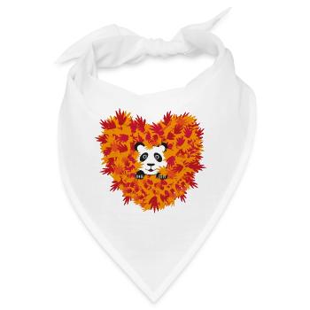Süßer Panda mit Herz im Herbst. - Bandana - Weiß - Vorne