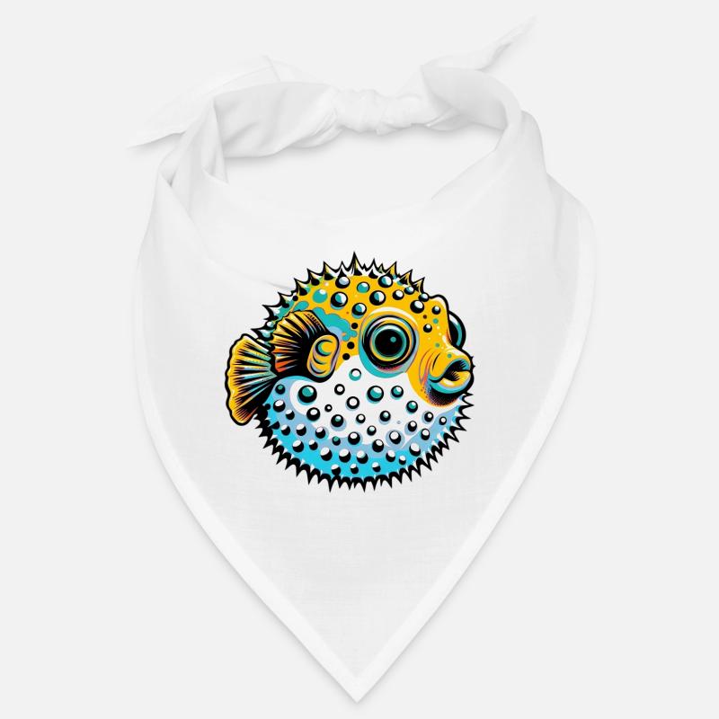 Kugelfisch - Bandana - Weiß