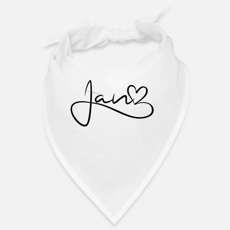 Jan Nom Prénom Coeur Décor Bandana