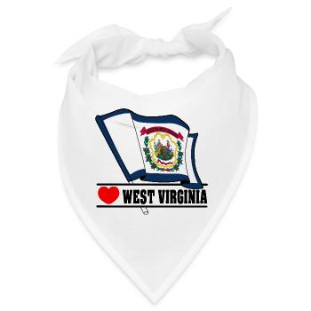 Flagge West Virginia Herz WEST VIRGINIA - Bandana - Weiß - Vorne