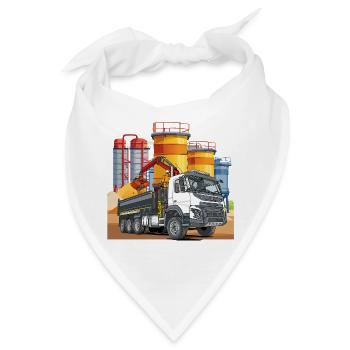 LKW in der Mischanlage - Bandana - Weiß - Vorne