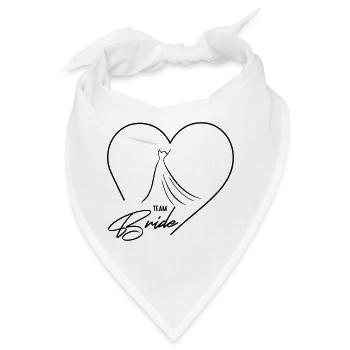 Team Bride! Herz & Brautkleid, personalisierbar - Bandana - Weiß - Vorne