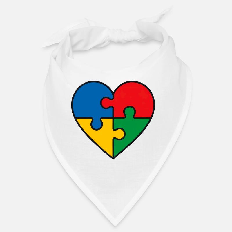 Puzzle Herz Autismus Symbol - Spruch Geschenk Bandana