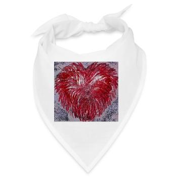 „Ein Herz, getragen von Freiheit- von Martina Eßer - Bandana - Weiß - Vorne