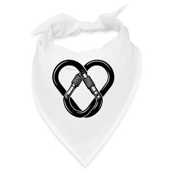 Karabiner-Herz – Liebe zum Klettern - Bandana - Weiß - Vorne