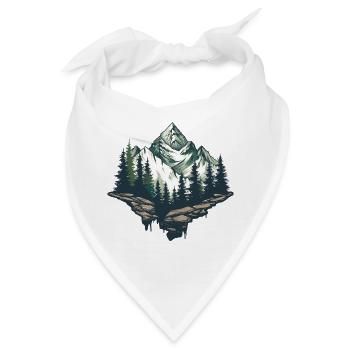 Majestätische Berglandschaft Illustration - Bandana - Weiß - Vorne