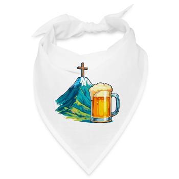 Bergkreuz Bierfest Illustration - Bandana - Weiß - Vorne