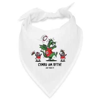 Walisisches Rugby-Drachenfest - Bandana - Weiß - Vorne