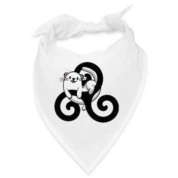 Bretonische Bretonische Hermine – Breizh Symbol Triskel - Bandana - Weiß - Vorne