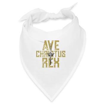 Ave Christus Rex Krone ein Schwert - Bandana - Weiß - Vorne