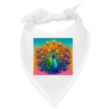 Pfau - Bandana - Weiß - Vorne