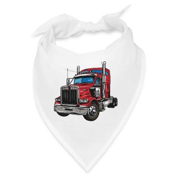 Roter Lastwagen Illustration - Bandana - Weiß - Vorne