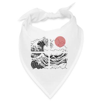 Nachtsonne über Wellen auf dem Ozean - Bandana - Weiß - Vorne