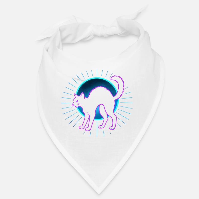 Neon Cat on Lunar Circle Bandana