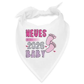 Werdende Mutter NEUES BABY 2026 Lustiges - Bandana - Weiß - Vorne