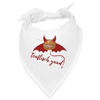 Teuflisch cooles bayrisches Leberkäs Design  - Bandana - Weiß - Vorne