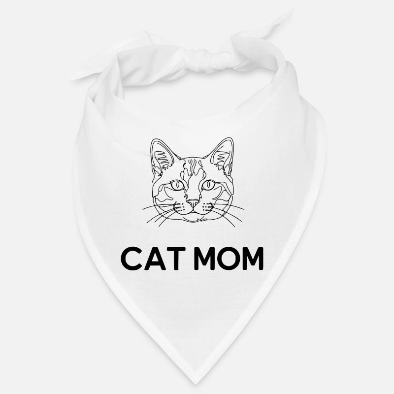 Maman chat – Dessin au trait de chat minimaliste Bandana