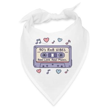 90s RnB Vibes Kassette – Retro Musik Nostalgie - Bandana - Weiß - Vorne