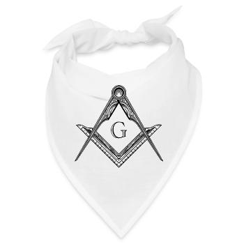 Freimaurer Symbol Winkel & Zirkel Freimaurerei - Bandana - Weiß - Vorne