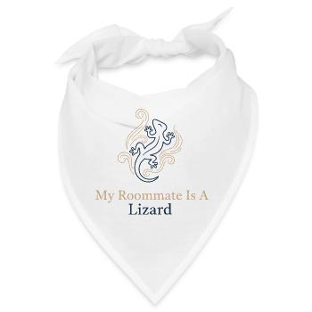 Mein Mitbewohner ist eine Echse - Bandana - Weiß - Vorne
