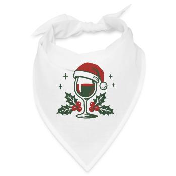 Weinglas mit Santa Hut Beeren - Bandana - Weiß - Vorne