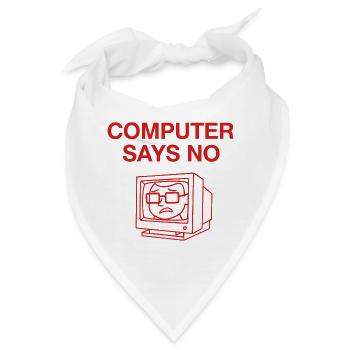 Retro Computer Says No Design - Bandana - Weiß - Vorne