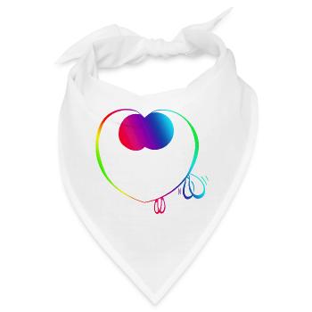 Süßer Regenbogen-Trickster - Bandana - Weiß - Vorne