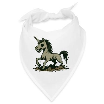 Zombie-Einhorn, das aus der Dunklen Erde aufsteigt - Bandana - Weiß - Vorne