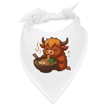  Hochland Rind mit Nudeln Ramen kawaii Hochland - Bandana - Weiß - Vorne