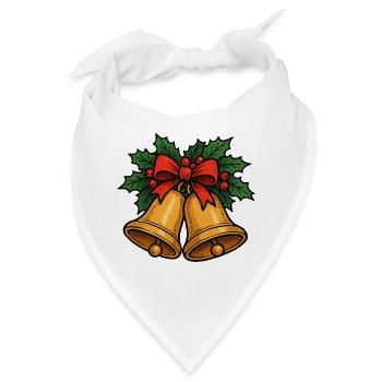 Weihnachtsglocken Schleife - Bandana - Weiß - Vorne