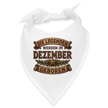 Legenden geboren im Dezember - Bandana - Weiß - Vorne