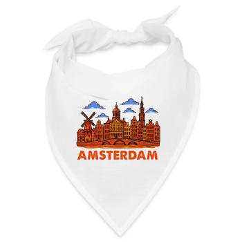 Amsterdam Skyline  - Bandana - Weiß - Vorne