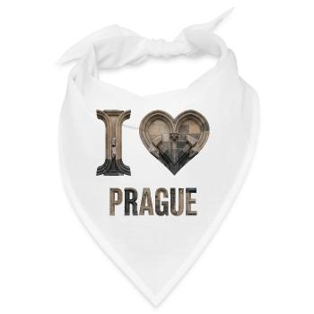 Prag – Stein & Gotische Bögen - Bandana - Weiß - Vorne