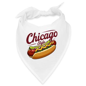 Klassisches Hotdog-Futterdesign im Chicago-Stil - Bandana - Weiß - Vorne