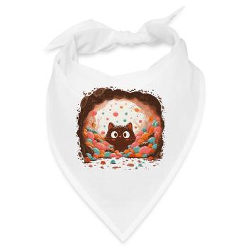 Katzentraum im Zuckerkreisel - Bandana - Weiß - Vorne