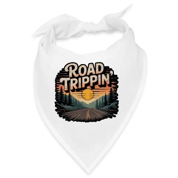 Road Trippin Retro Vintage Sunset Adventure - Bandana - Weiß - Vorne