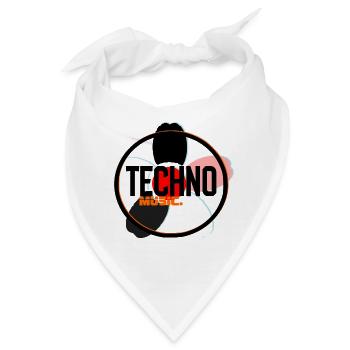 Techno Music Circle Logo - Bandana - Weiß - Vorne