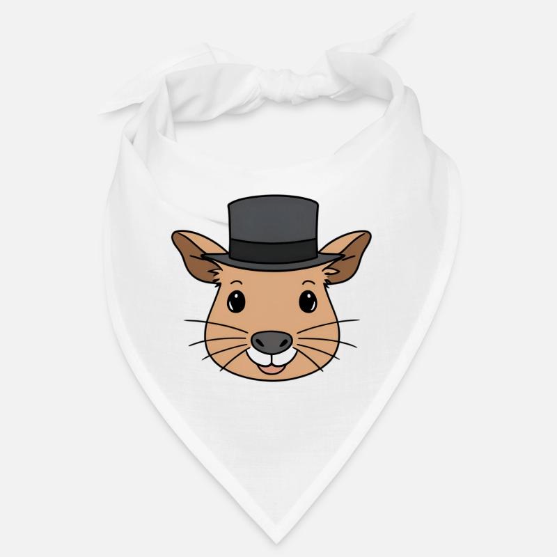 Cartoon de capybara avec haut-de-forme Bandana