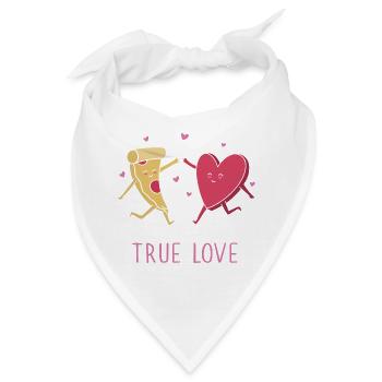 Wahre Pizza-Liebe - Bandana - Weiß - Vorne