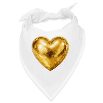 Herz aus Gold | Goldener Herzglanz - Bandana - Weiß - Vorne