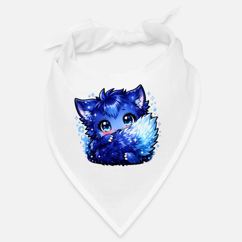 Blauer Eisfuchs Chibi-Design Bandana