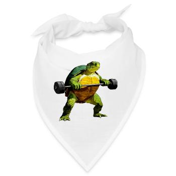 Fitness Sport Schildkröte - Bandana - Weiß - Vorne