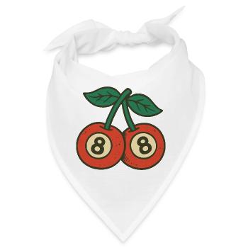 Verspieltes Kirsch-Duo mit großen Augen - Bandana - Weiß - Vorne